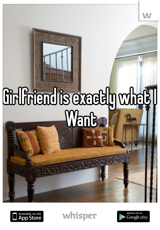 Girlfriend is exactly what I Want