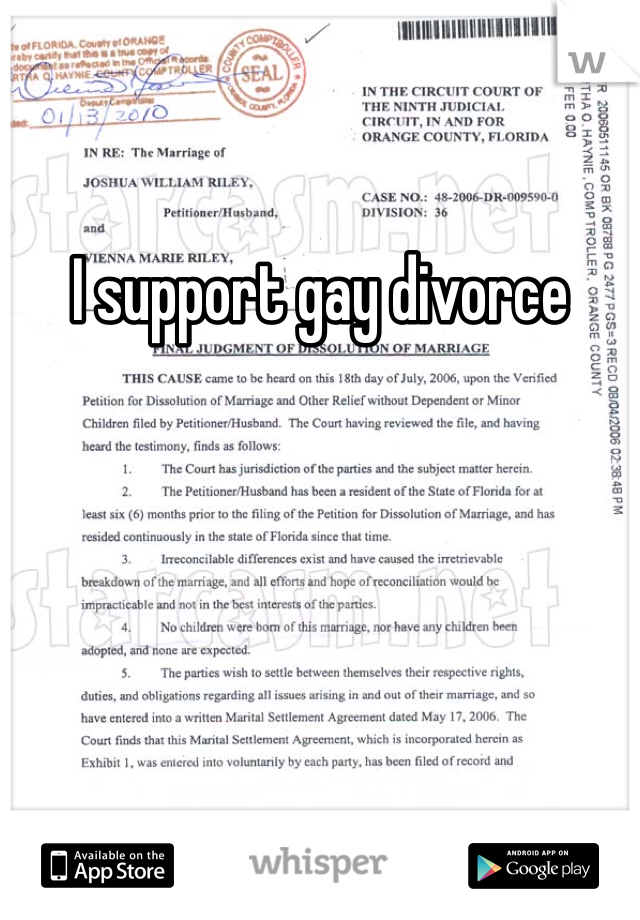 I support gay divorce