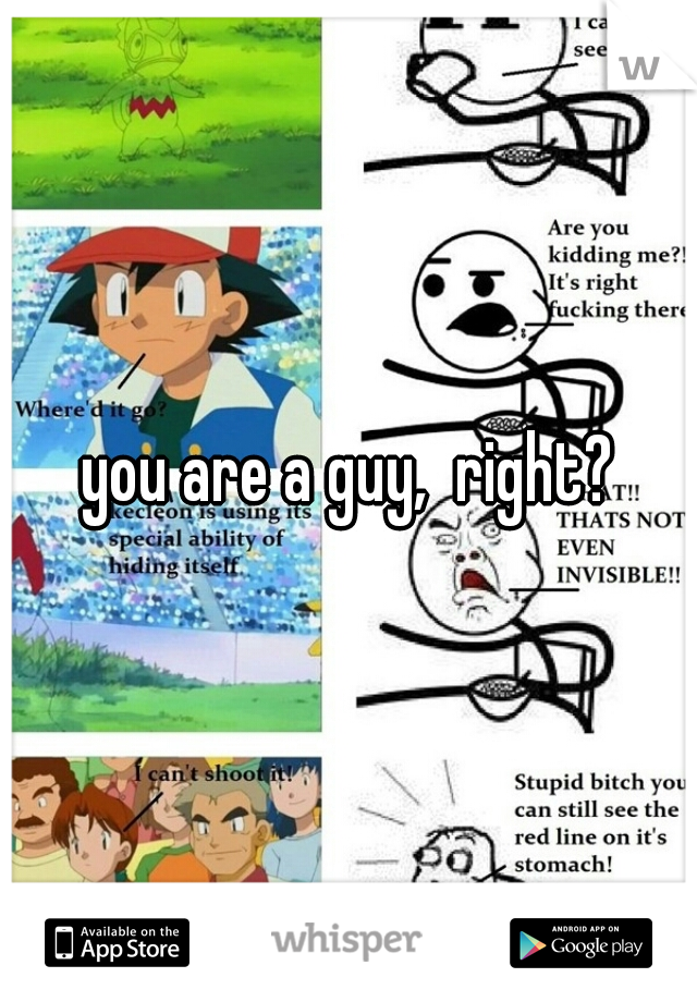 you are a guy,  right?