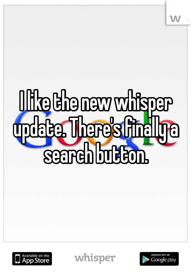 I like the new whisper update. There's finally a search button. 