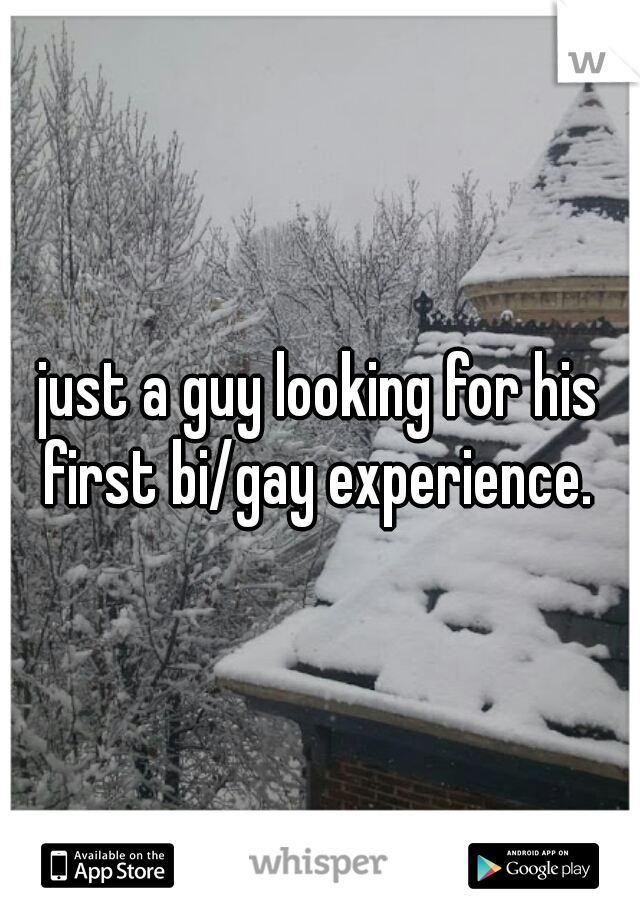 just a guy looking for his first bi/gay experience. 