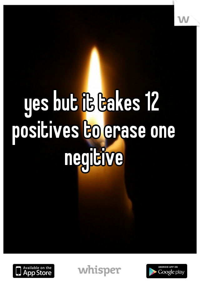 yes but it takes 12 positives to erase one negitive