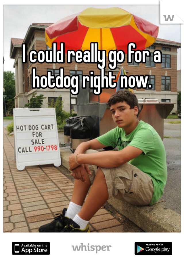 I could really go for a hotdog right now. 