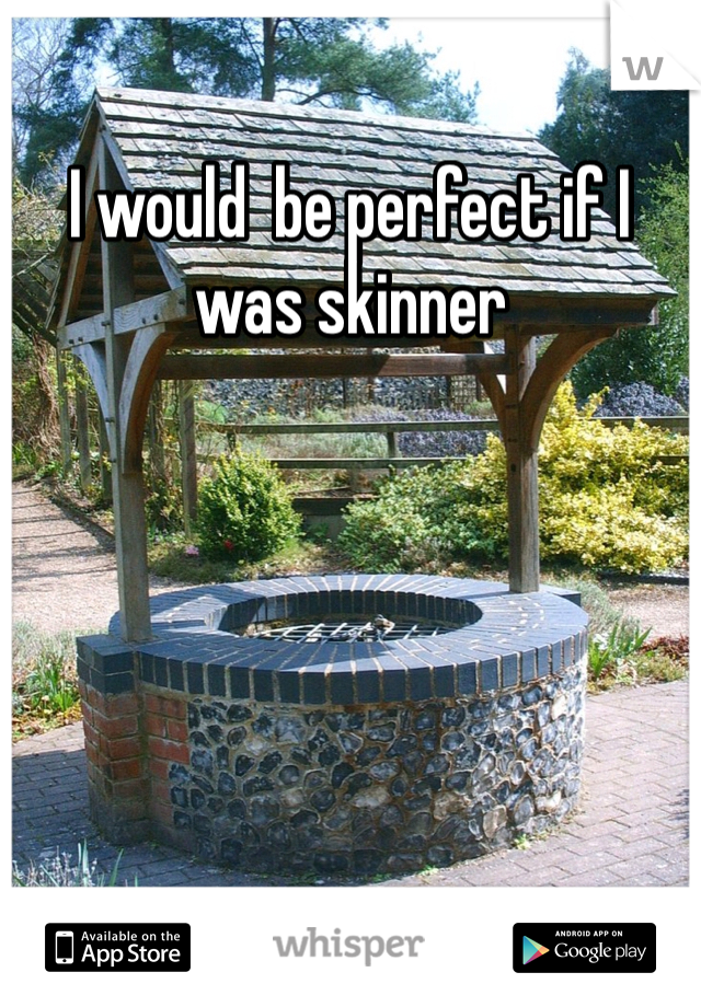 I would  be perfect if I was skinner 