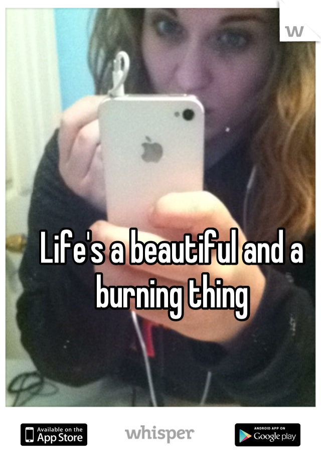 Life's a beautiful and a burning thing