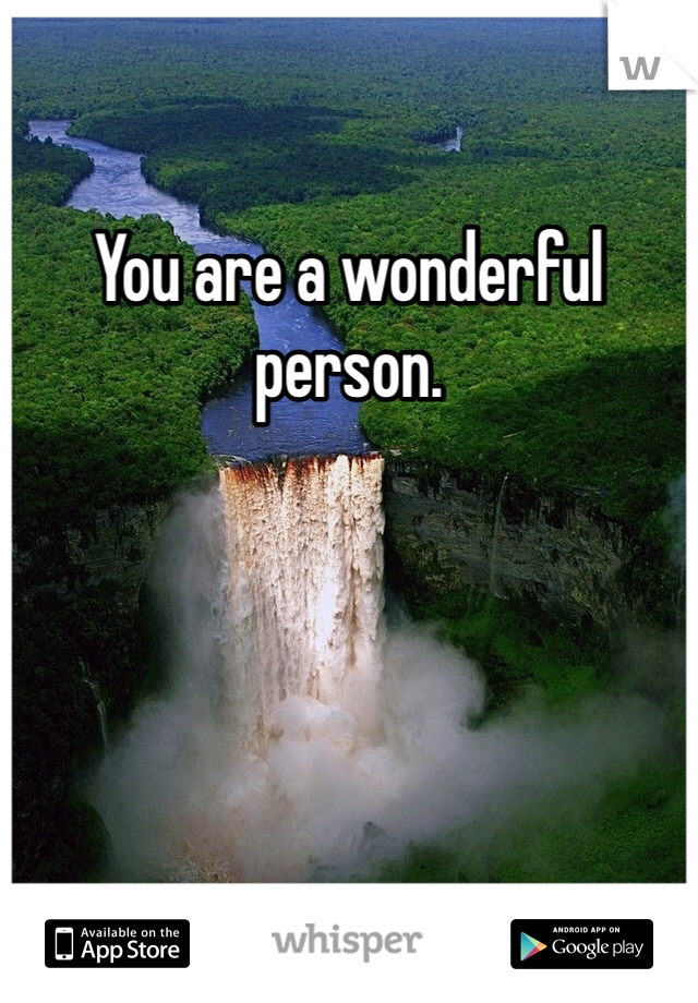 You are a wonderful person.