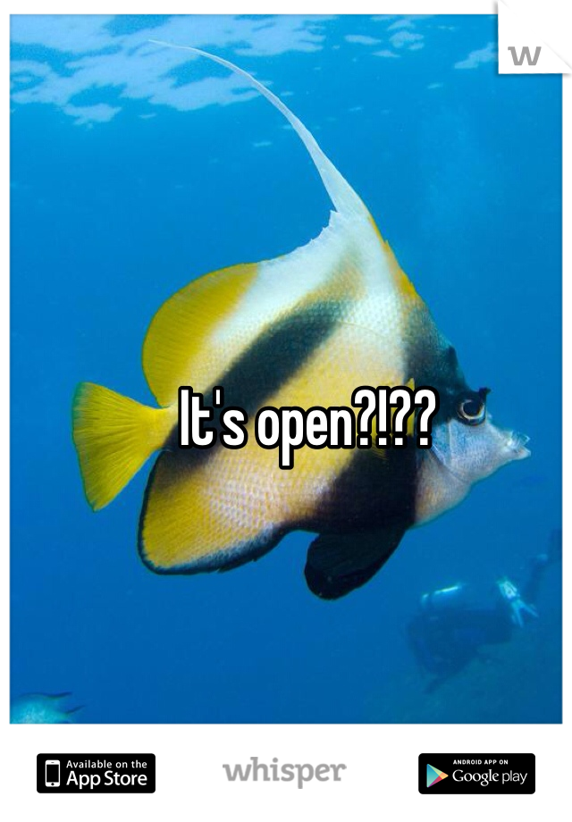 It's open?!??  