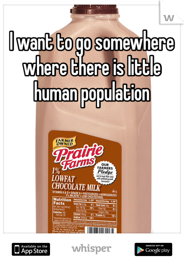 I want to go somewhere where there is little human population 