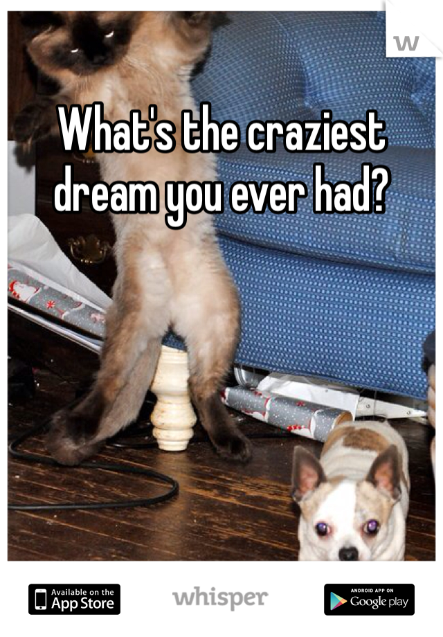 What's the craziest dream you ever had?