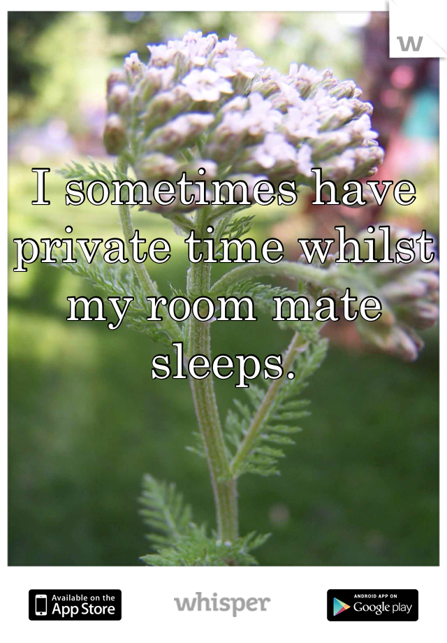 I sometimes have private time whilst my room mate sleeps.