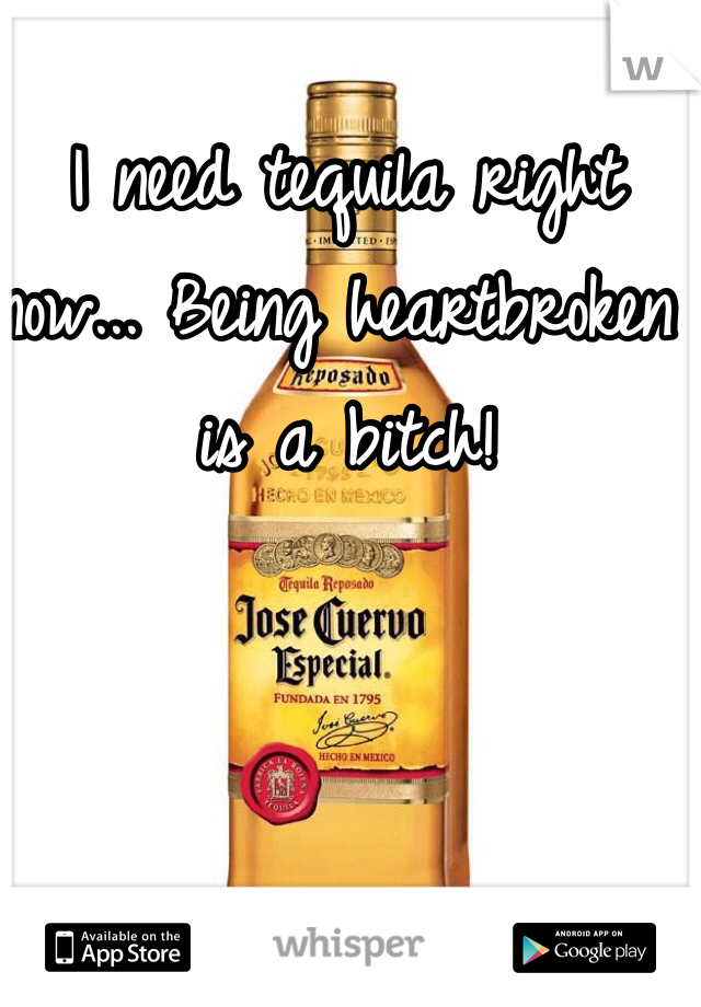 I need tequila right now... Being heartbroken is a bitch! 