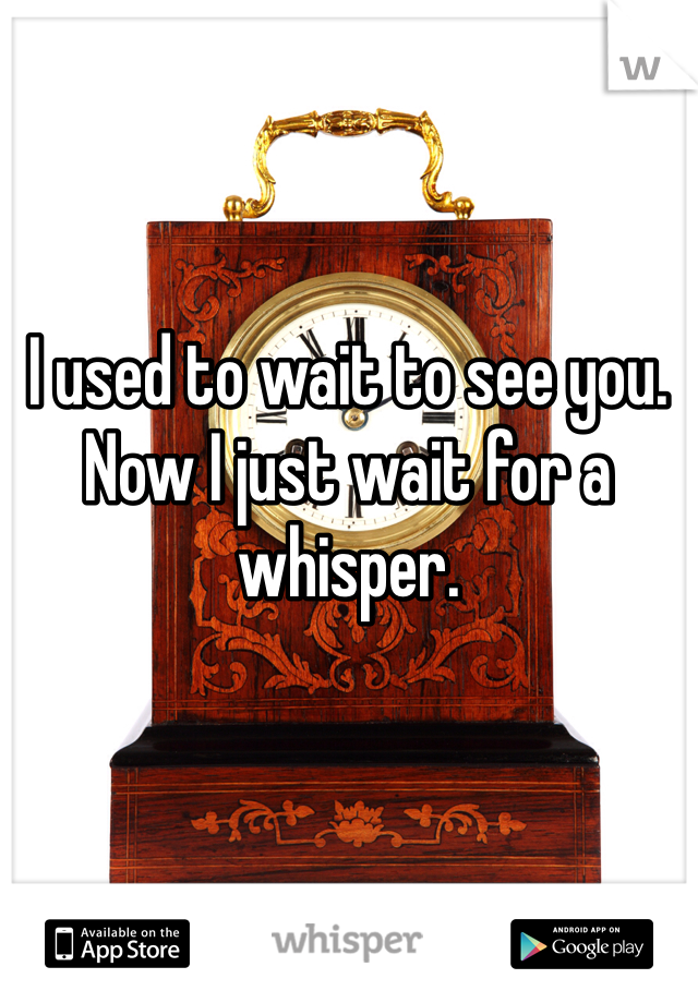 I used to wait to see you.
Now I just wait for a whisper. 