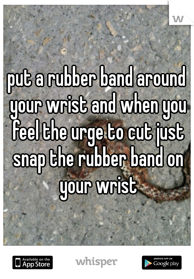 put a rubber band around your wrist and when you feel the urge to cut just snap the rubber band on your wrist