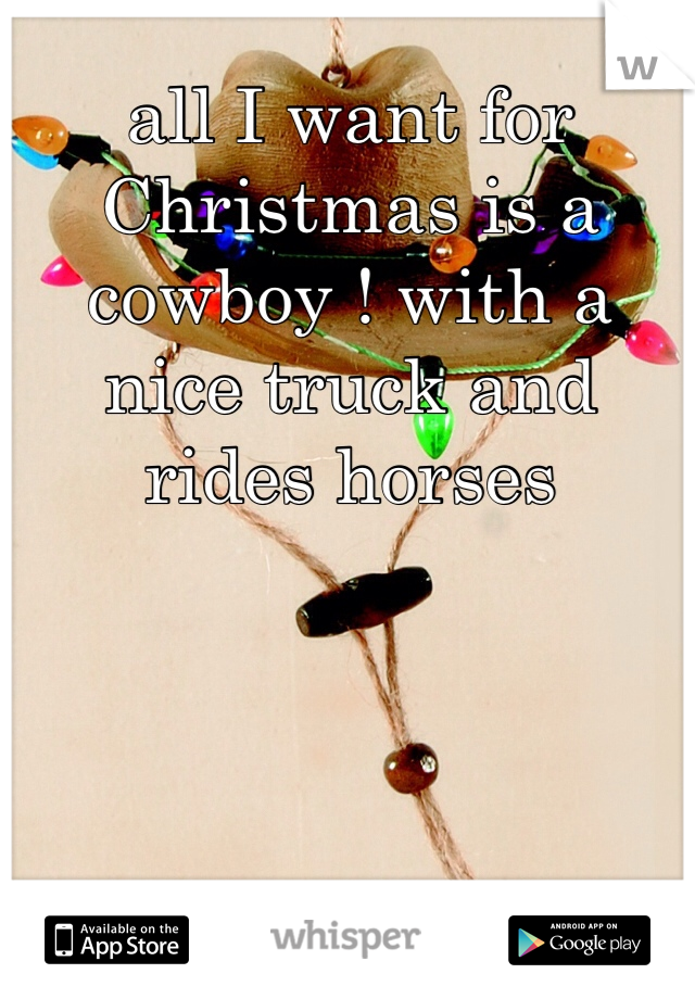 all I want for Christmas is a cowboy ! with a nice truck and rides horses
