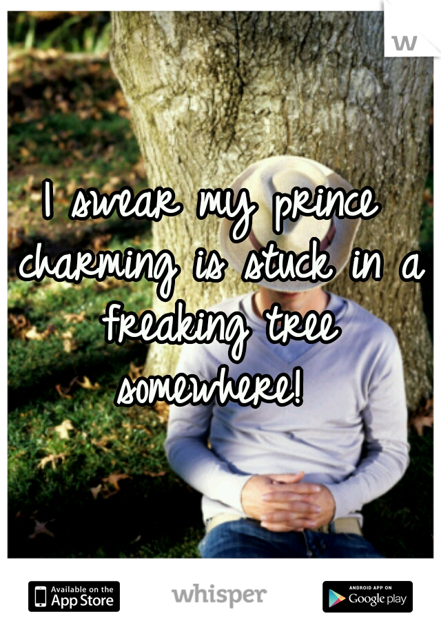 I swear my prince charming is stuck in a freaking tree somewhere! 