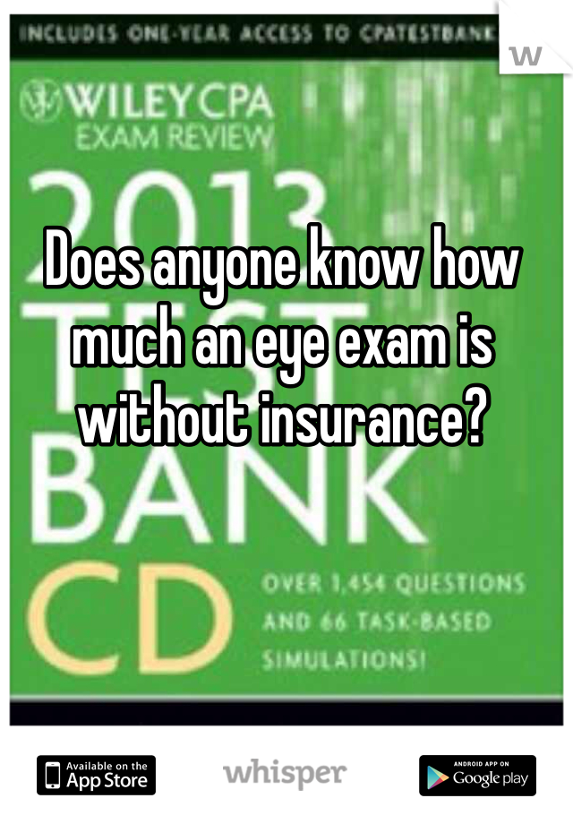 Does anyone know how much an eye exam is without insurance?