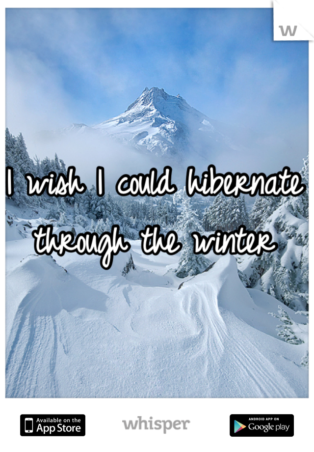 I wish I could hibernate through the winter