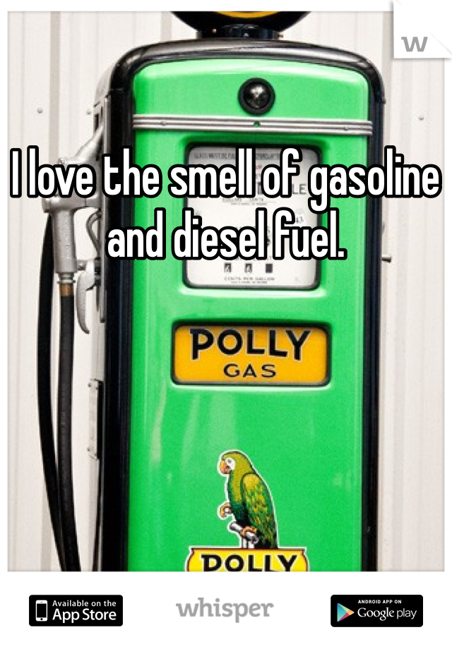 I love the smell of gasoline and diesel fuel. 