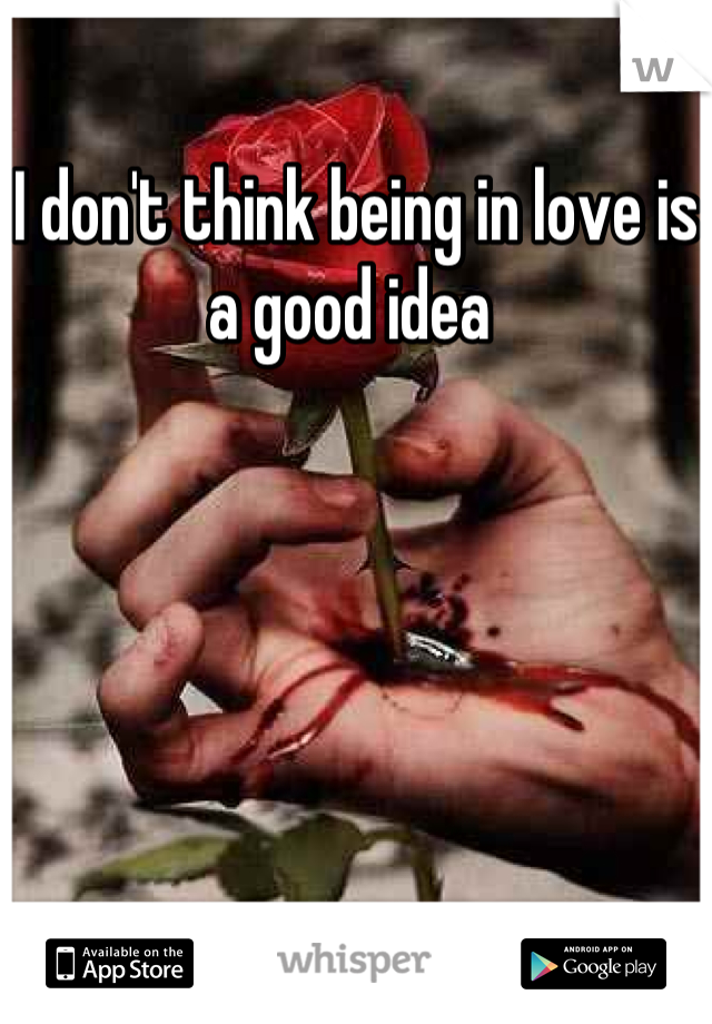 I don't think being in love is a good idea 
