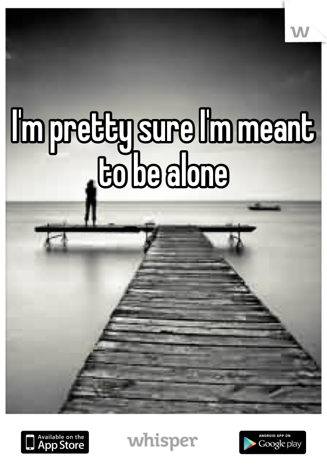 I'm pretty sure I'm meant to be alone 