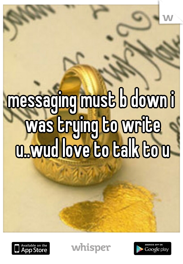 messaging must b down i was trying to write u..wud love to talk to u