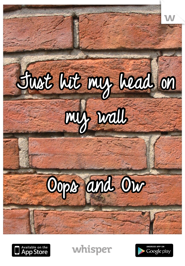 Just hit my head on my wall

Oops and Ow 