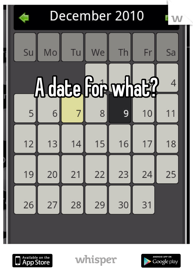 A date for what?