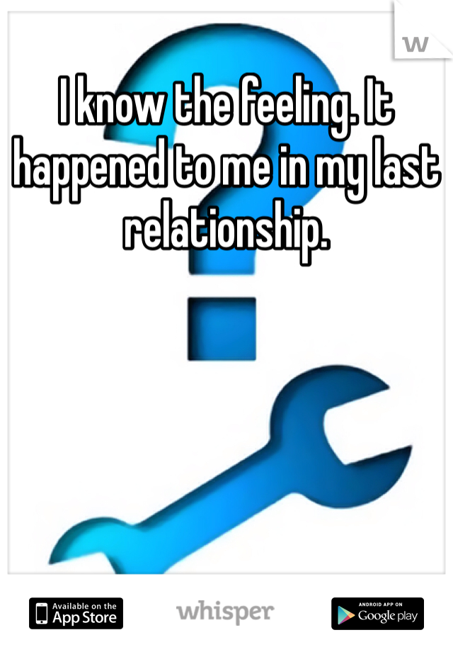 I know the feeling. It happened to me in my last relationship. 