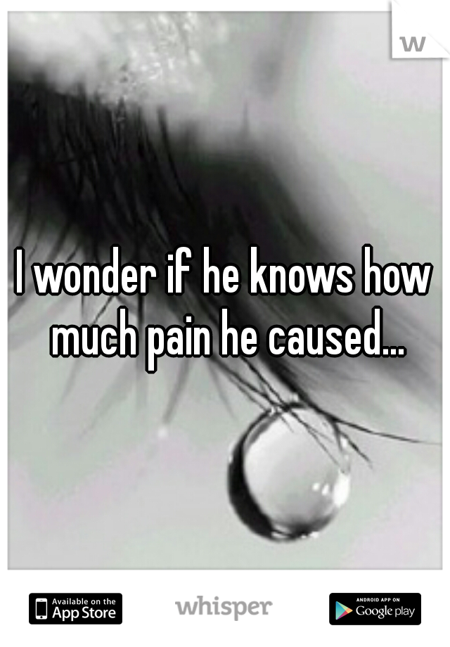I wonder if he knows how much pain he caused...