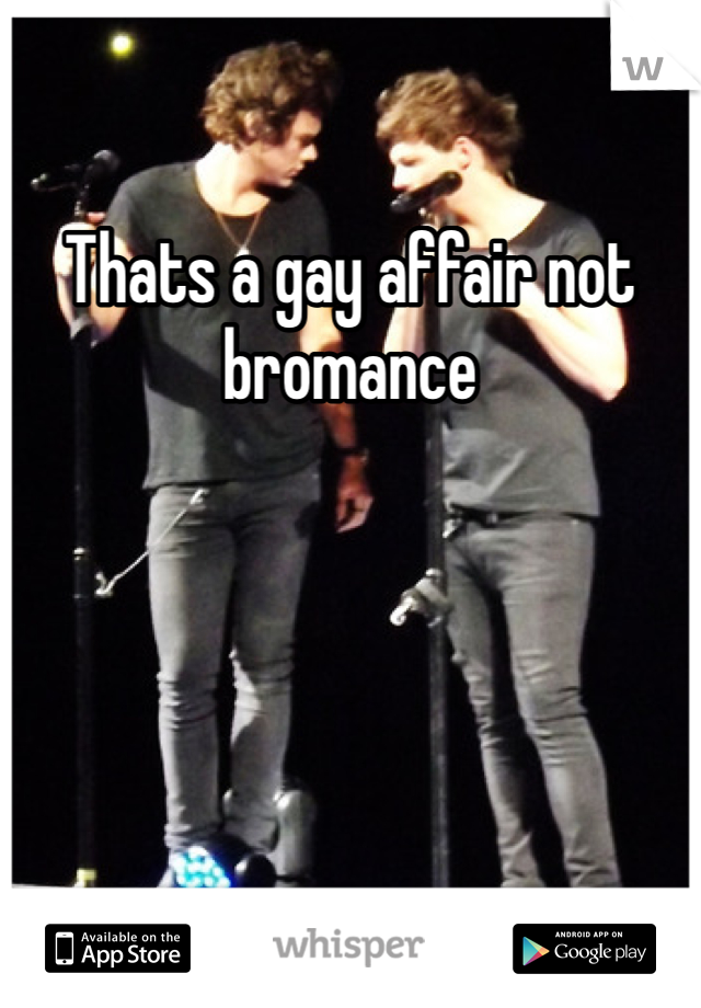 Thats a gay affair not bromance