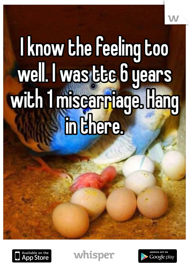 I know the feeling too well. I was ttc 6 years with 1 miscarriage. Hang in there. 