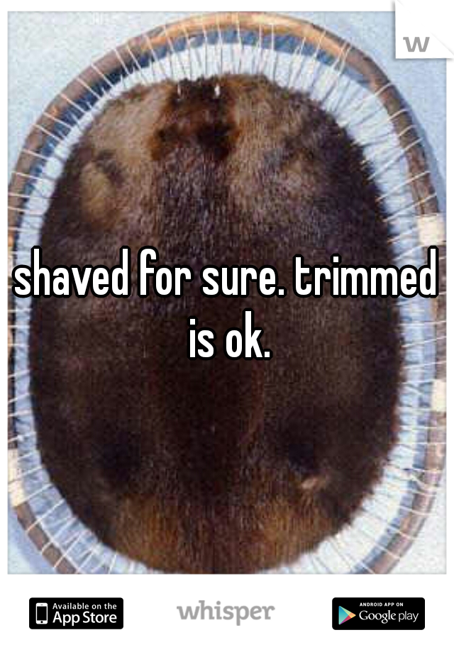 shaved for sure. trimmed is ok.