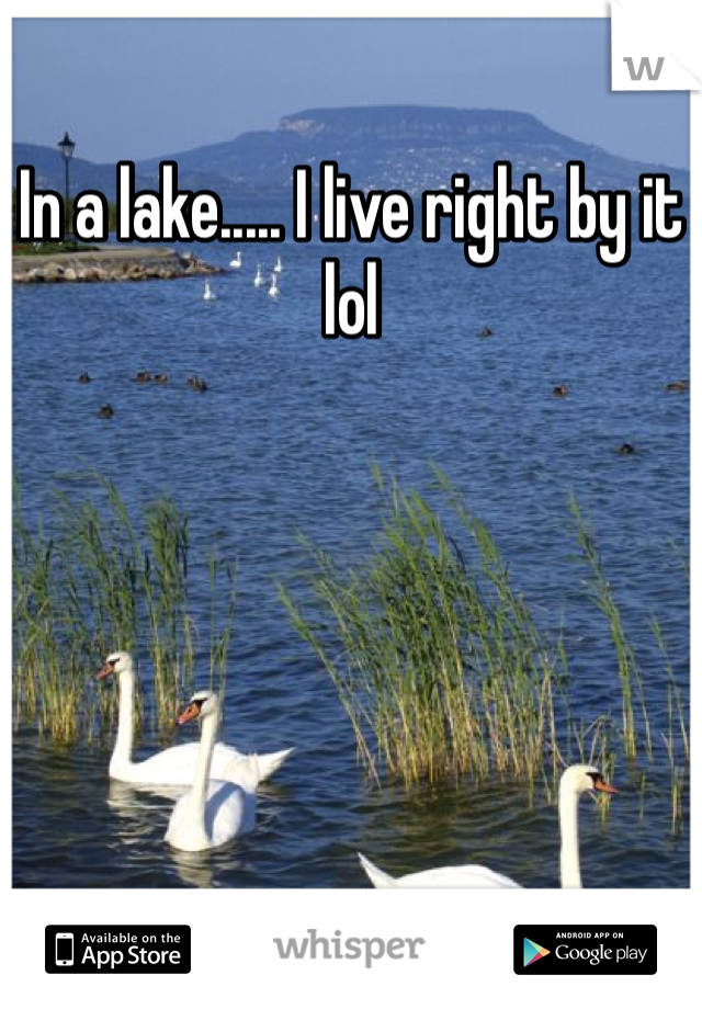 In a lake..... I live right by it lol