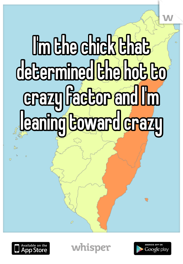 I'm the chick that determined the hot to crazy factor and I'm  leaning toward crazy