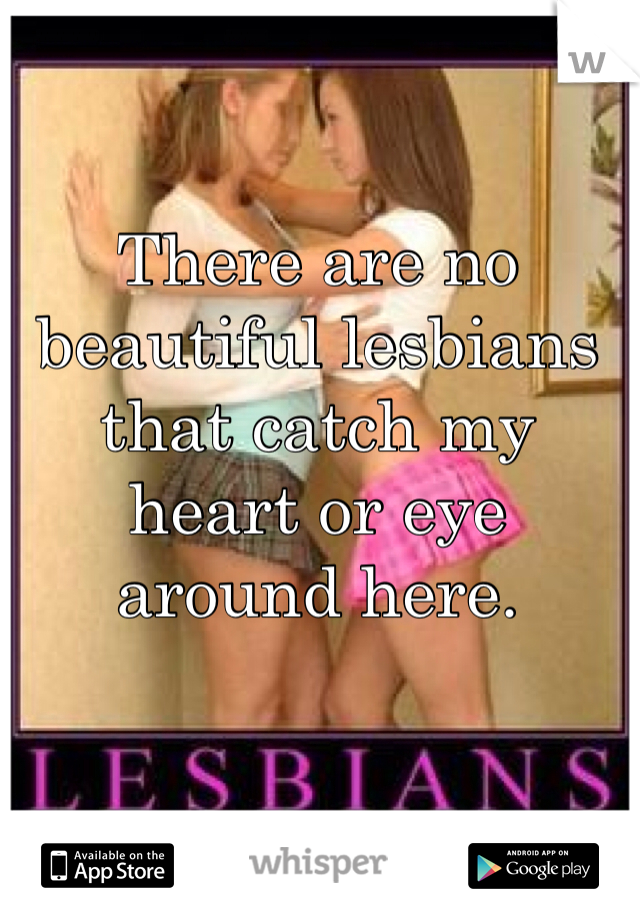 There are no beautiful lesbians that catch my heart or eye around here.
