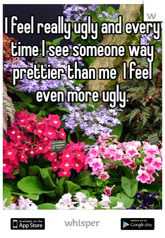 I feel really ugly and every time I see someone way prettier than me  I feel even more ugly.