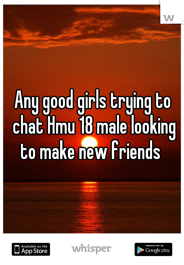 Any good girls trying to chat Hmu 18 male looking to make new friends  