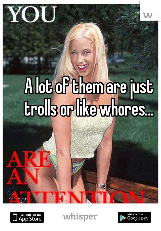 A lot of them are just trolls or like whores...