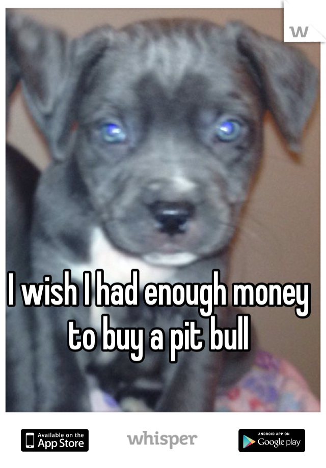 I wish I had enough money to buy a pit bull