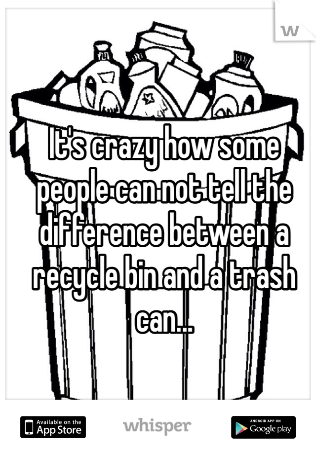 It's crazy how some people can not tell the difference between a recycle bin and a trash can...