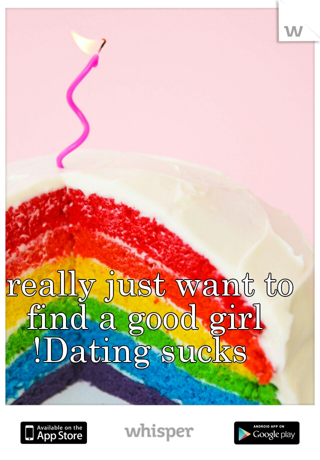 i really just want to find a good girl !Dating sucks 