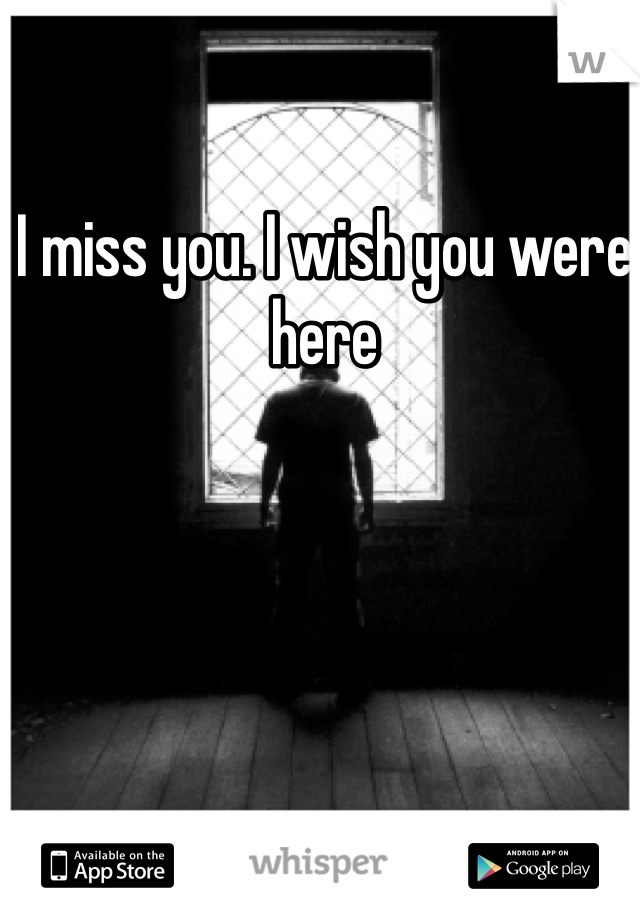 I miss you. I wish you were here