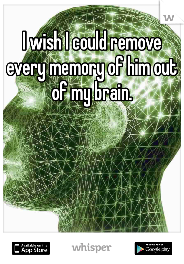 I wish I could remove every memory of him out of my brain. 
