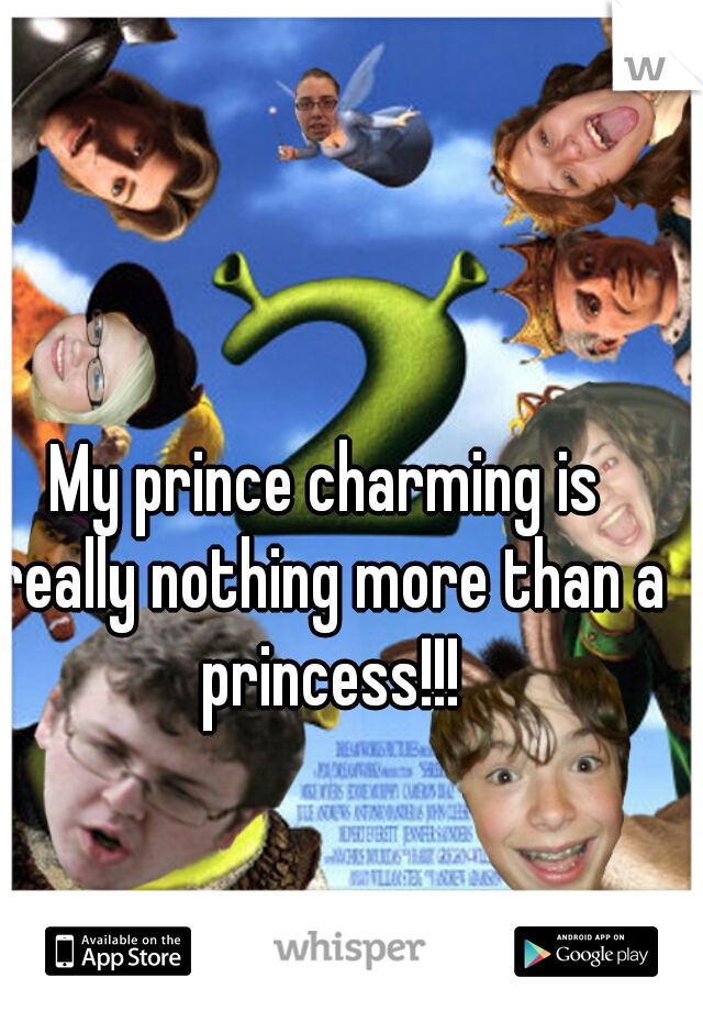 My prince charming is really nothing more than a princess!!!