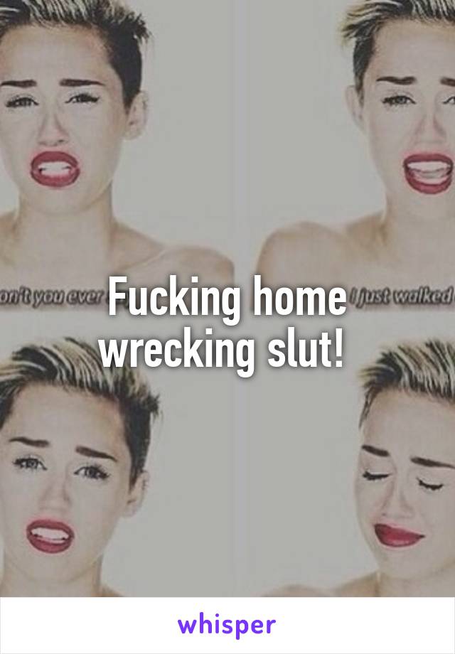 Fucking home wrecking slut! 