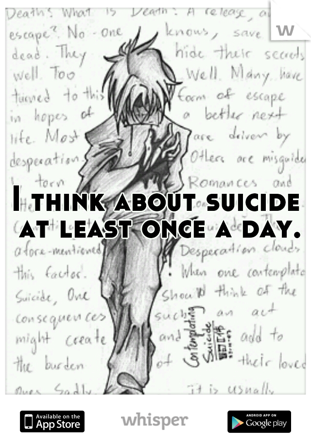 I think about suicide at least once a day.