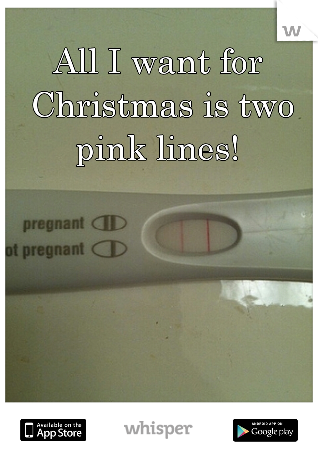 All I want for Christmas is two pink lines! 