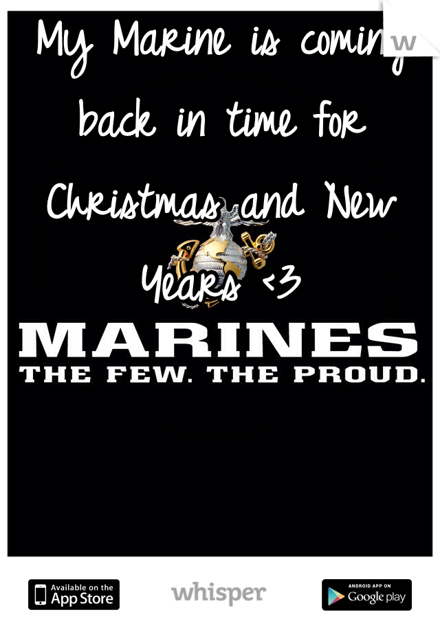 My Marine is coming back in time for Christmas and New Years <3 