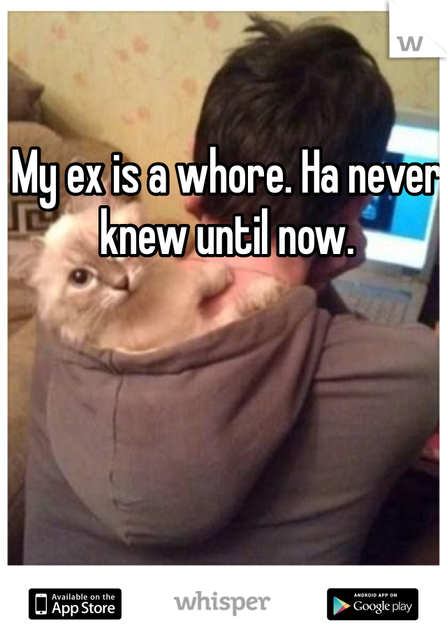 My ex is a whore. Ha never knew until now.