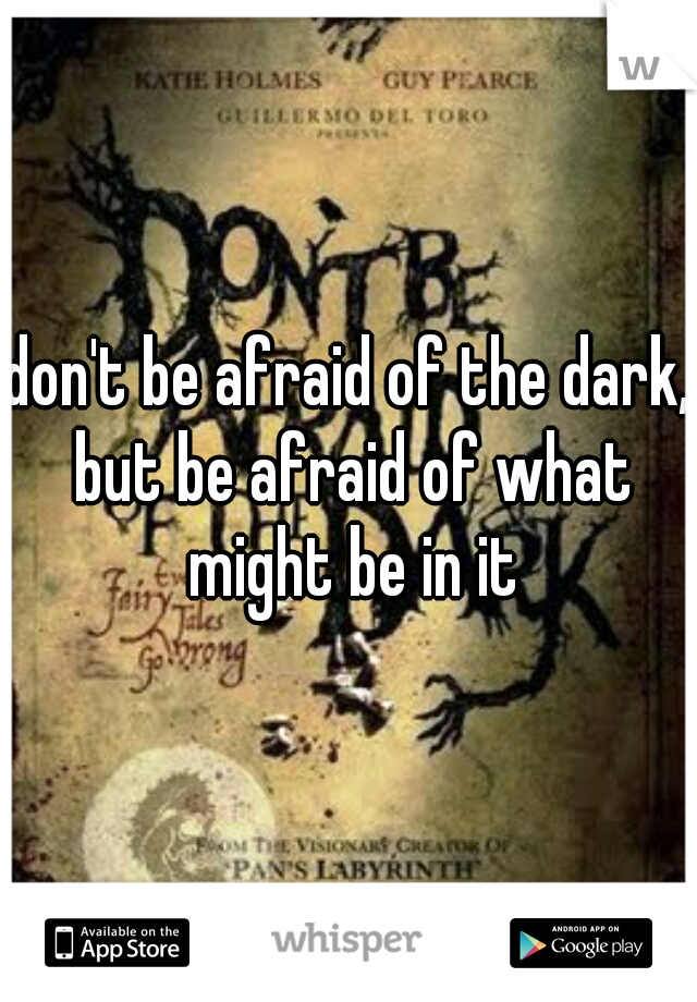 don't be afraid of the dark, but be afraid of what might be in it